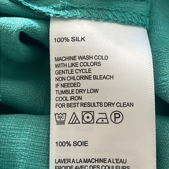 Tommy Bahama Short Sleeve Silk Button Up Silk Green Tropical Isle Shirt sz Large - Picture 13 of 15